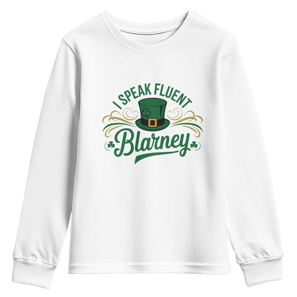 I Speak The Blarney Youth Sweatshirt Funny Irish St. Patricks Day TS02 White Print Your Wear