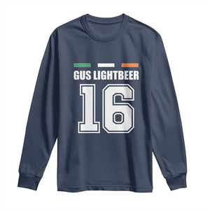 Funny Gus Lightbeer 16 Long Sleeve Shirt Ireland Irish Name St. Patricks Day Drinking Pub TS02 Navy Print Your Wear