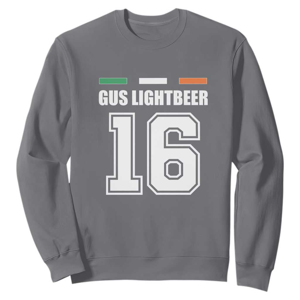 Funny Gus Lightbeer 16 Sweatshirt Ireland Irish Name St. Patricks Day Drinking Pub TS02 Charcoal Print Your Wear
