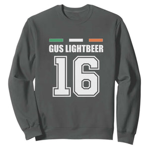 Funny Gus Lightbeer 16 Sweatshirt Ireland Irish Name St. Patricks Day Drinking Pub TS02 Dark Heather Print Your Wear