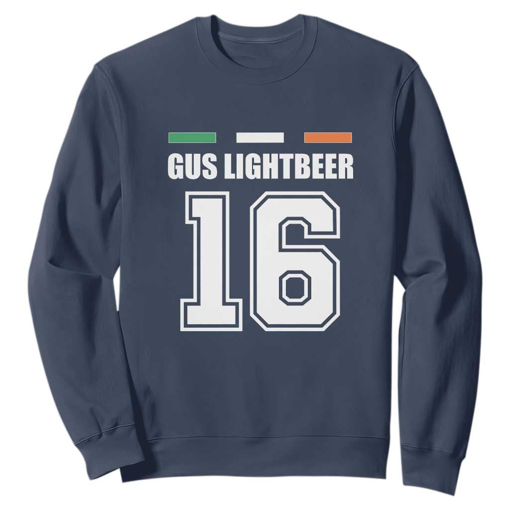 Funny Gus Lightbeer 16 Sweatshirt Ireland Irish Name St. Patricks Day Drinking Pub TS02 Navy Print Your Wear