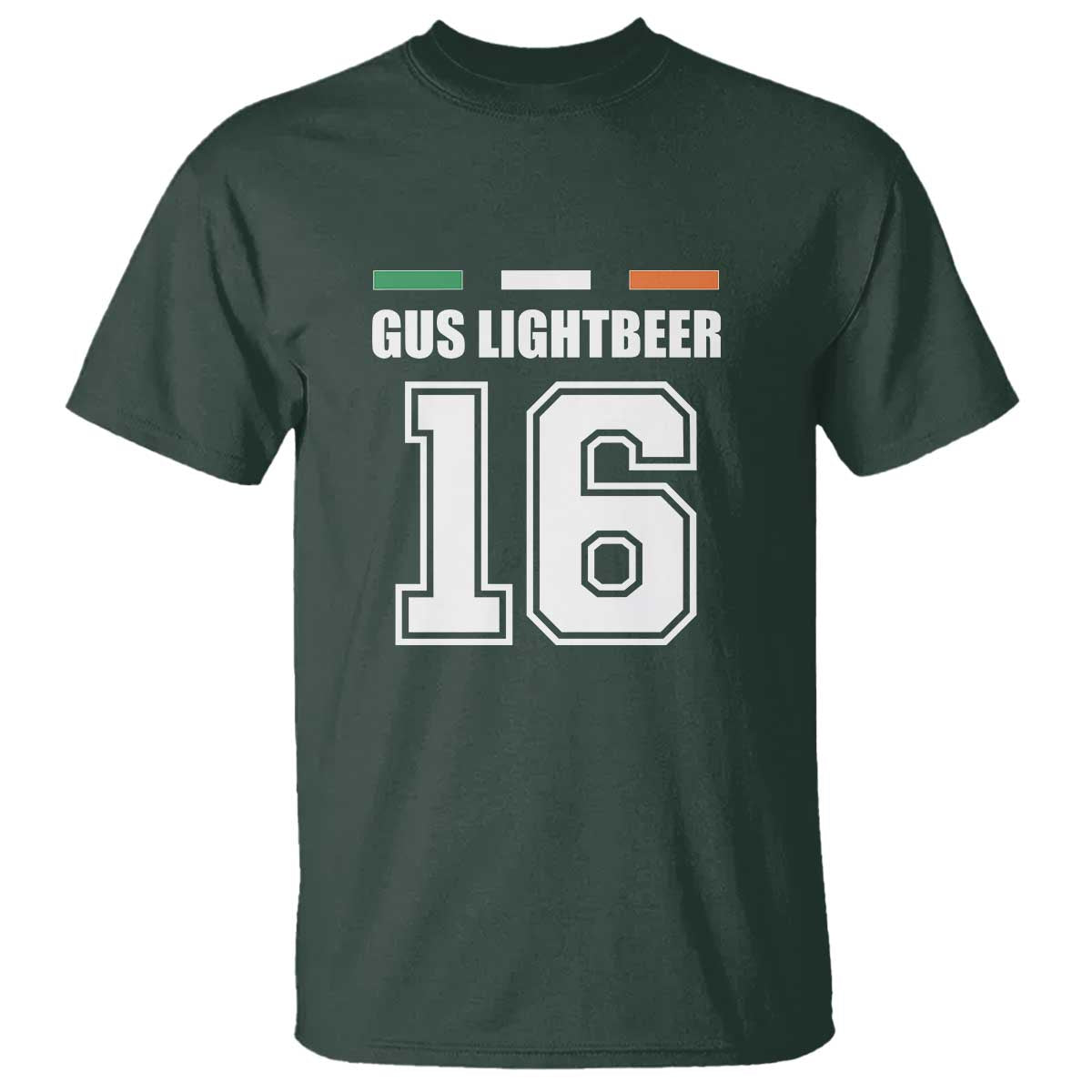 Funny Gus Lightbeer 16 T Shirt Ireland Irish Name St. Patricks Day Drinking Pub TS02 Dark Forest Green Print Your Wear