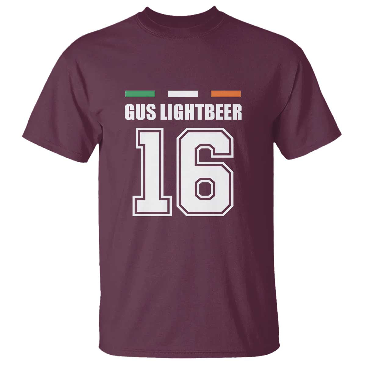 Funny Gus Lightbeer 16 T Shirt Ireland Irish Name St. Patricks Day Drinking Pub TS02 Maroon Print Your Wear