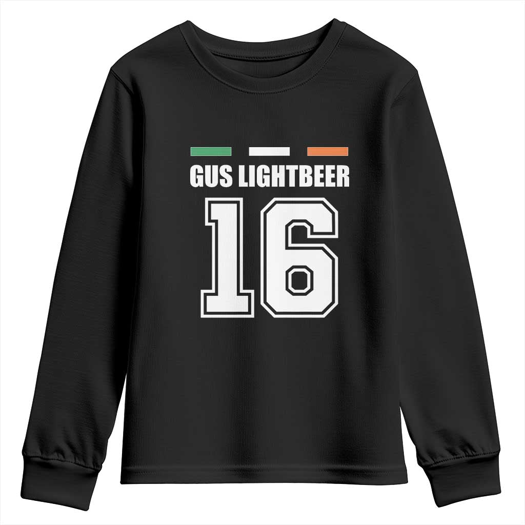 Funny Gus Lightbeer 16 Youth Sweatshirt Ireland Irish Name St. Patricks Day Drinking Pub TS02 Black Print Your Wear