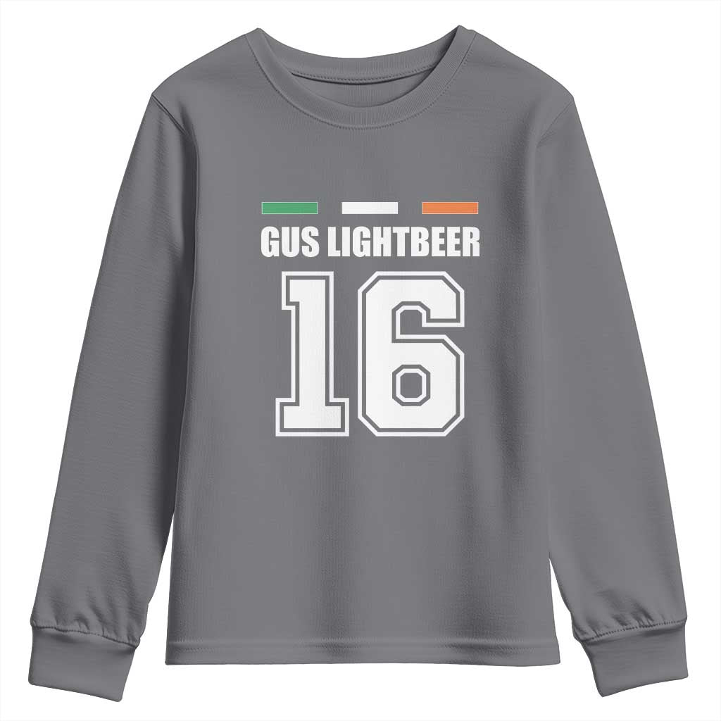 Funny Gus Lightbeer 16 Youth Sweatshirt Ireland Irish Name St. Patricks Day Drinking Pub TS02 Charcoal Print Your Wear