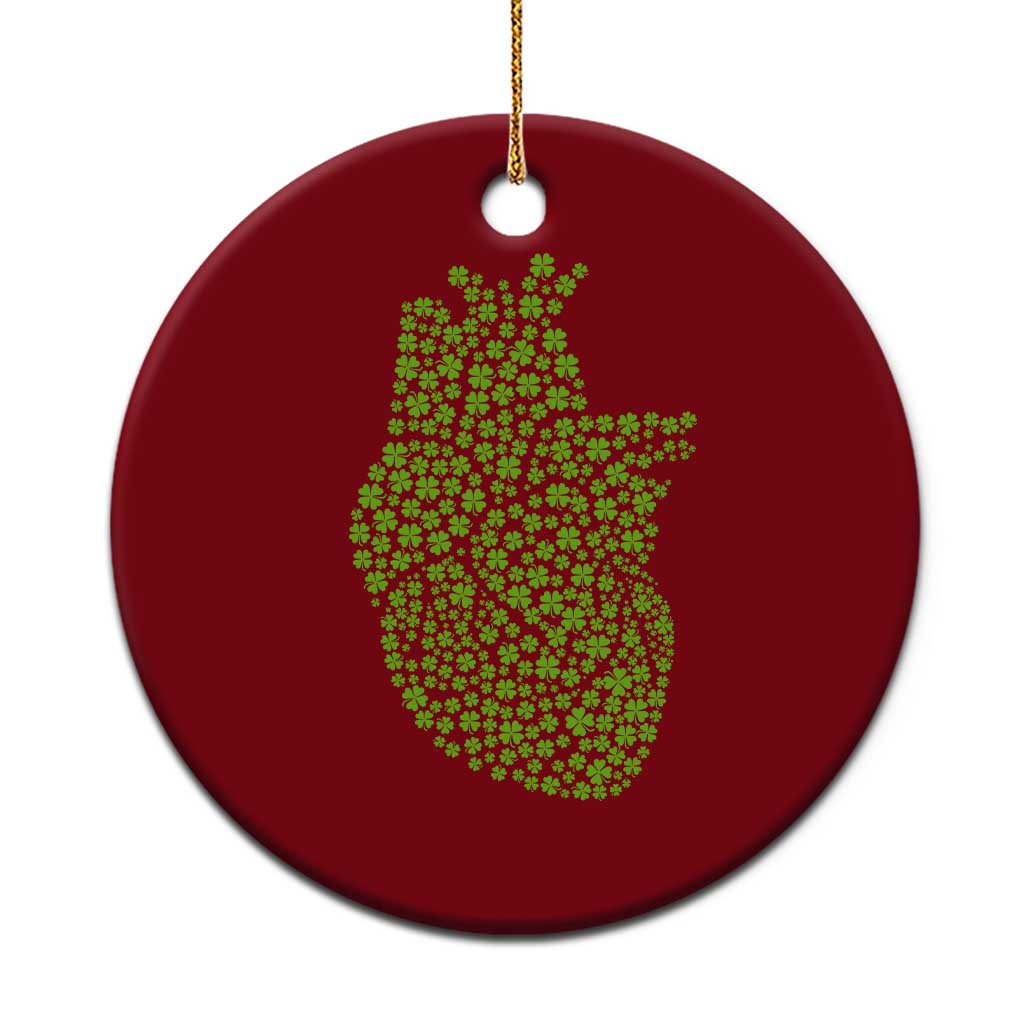 Lucky Shamrocks Heart Ceramic Ornament Anatomical Anatomy St Patrick's Day TS02 1pc Red Print Your Wear
