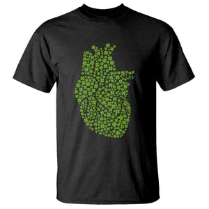 Lucky Shamrocks Heart T Shirt Anatomical Anatomy St Patrick's Day TS02 Black Print Your Wear