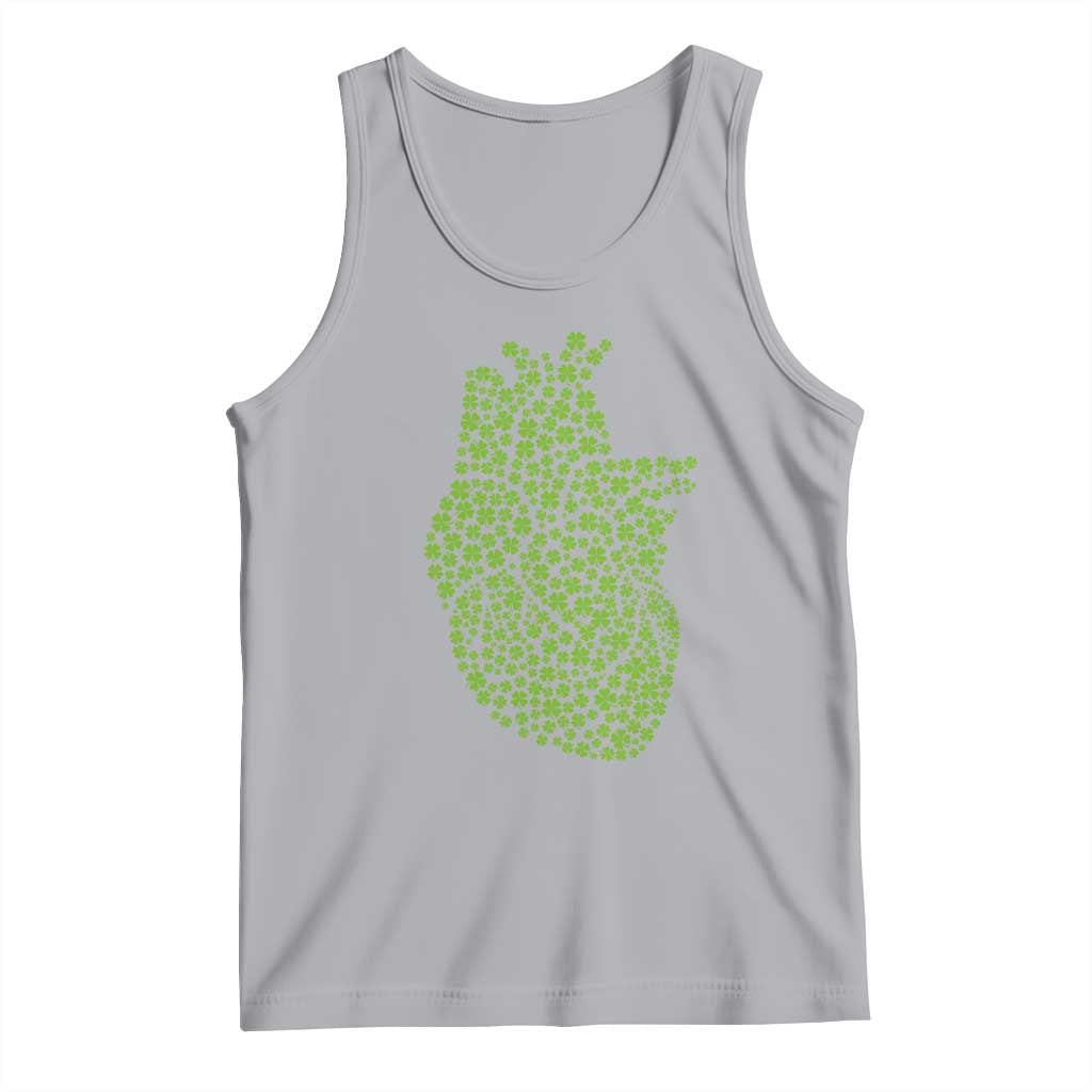 Lucky Shamrocks Heart Tank Top Anatomical Anatomy St Patrick's Day TS02 Athletic Heather Print Your Wear