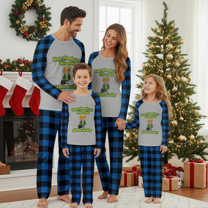 Funny St Patrick's Day Trump Plaid Pajama Set Everybody in Pub Gettin Lucky TS02 Blue Plaid Print Your Wear