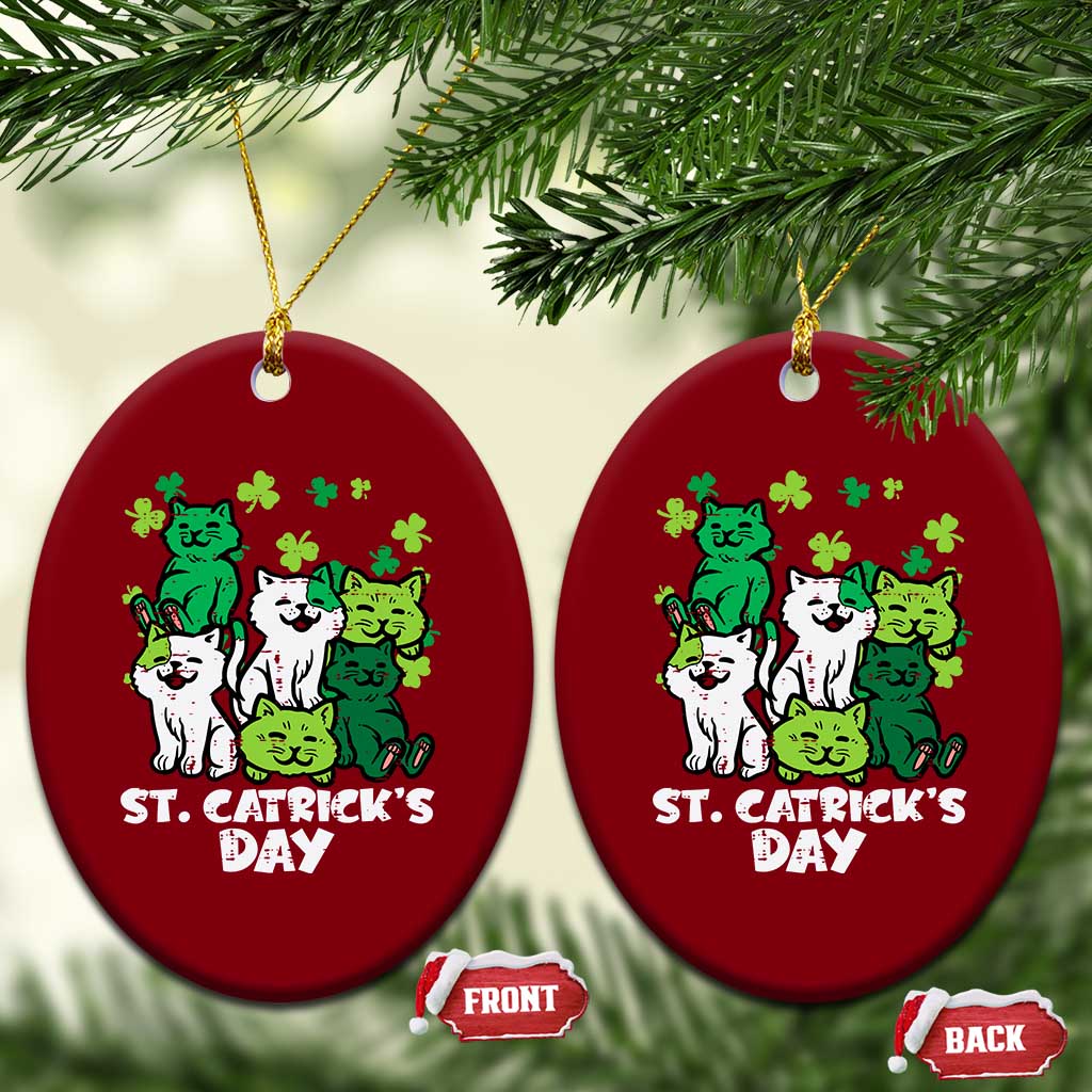 Cute St Catricks Day Ceramic Ornament St Patricks Cats Saint Pattys Cat Lover TS02 Print Your Wear