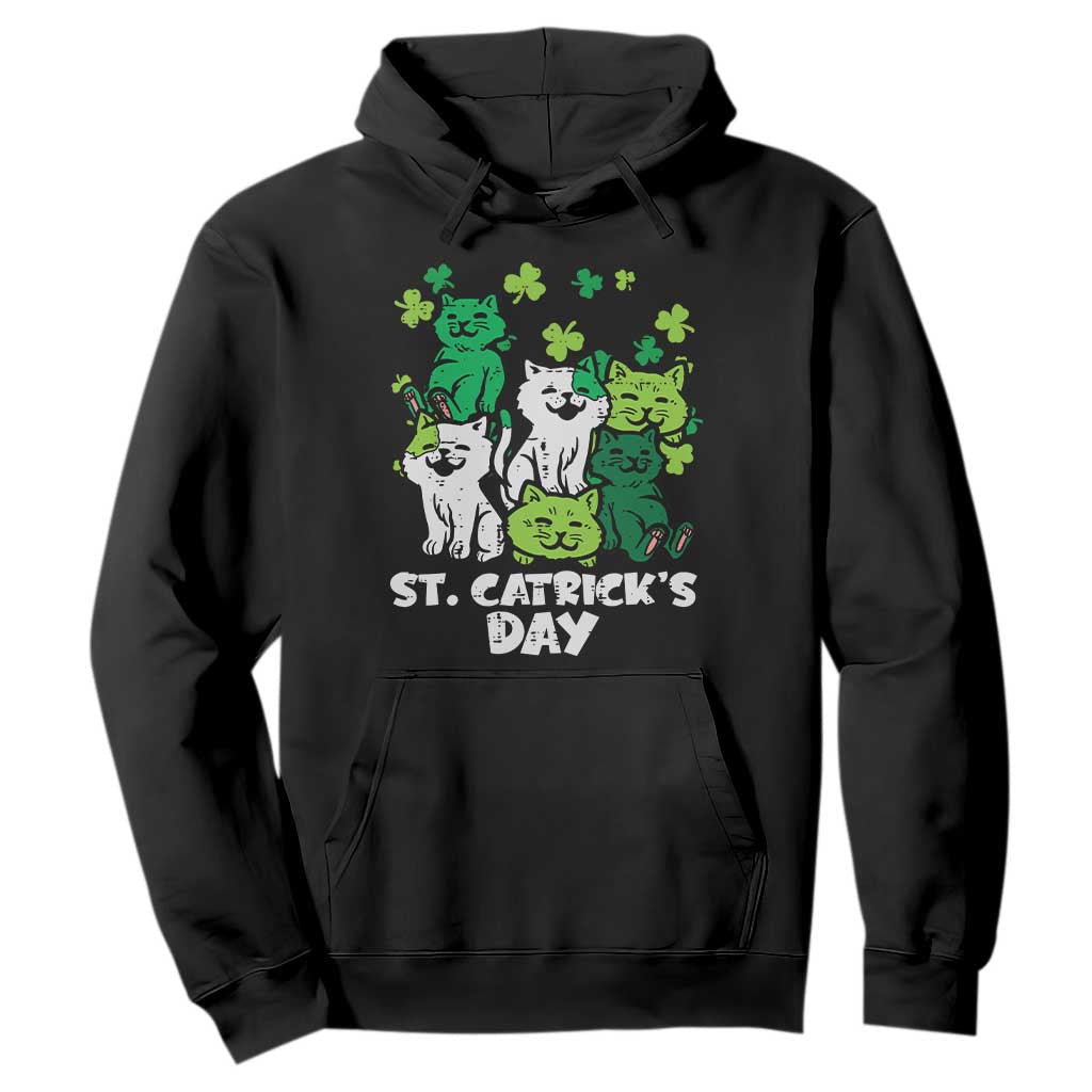 Cute St Catricks Day Hoodie St Patricks Cats Saint Pattys Cat Lover TS02 Black Print Your Wear