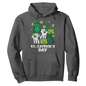 Cute St Catricks Day Hoodie St Patricks Cats Saint Pattys Cat Lover TS02 Dark Heather Print Your Wear