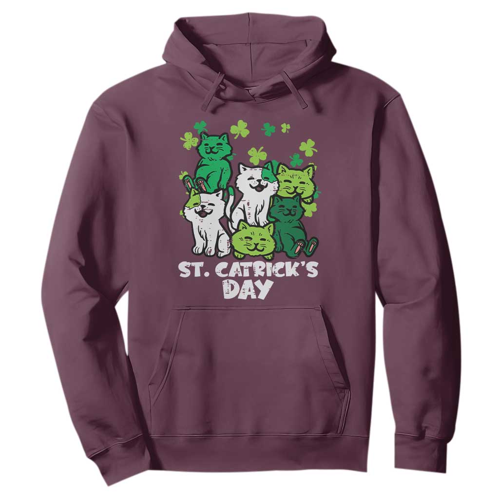 Cute St Catricks Day Hoodie St Patricks Cats Saint Pattys Cat Lover TS02 Maroon Print Your Wear