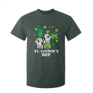 Cute St Catricks Day T Shirt For Kid St Patricks Cats Saint Pattys Cat Lover TS02 Dark Forest Green Print Your Wear