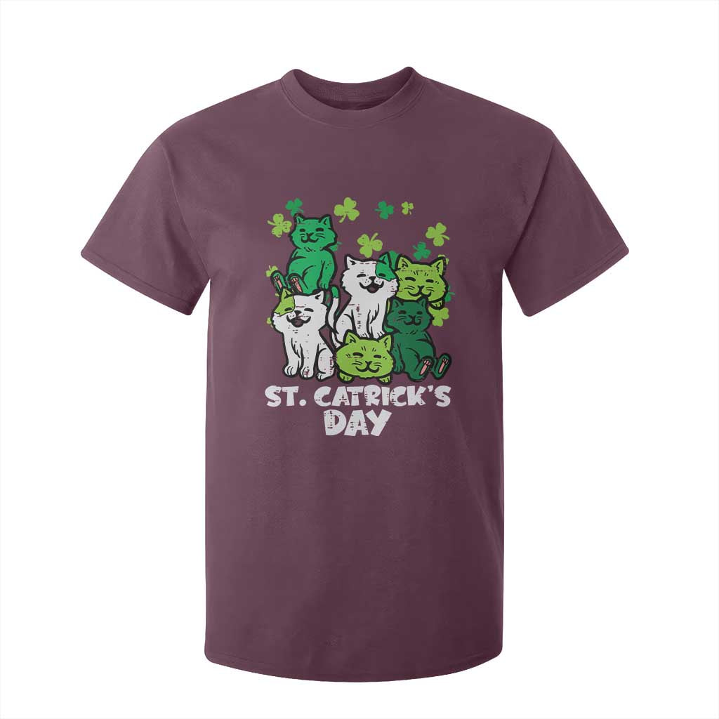 Cute St Catricks Day T Shirt For Kid St Patricks Cats Saint Pattys Cat Lover TS02 Maroon Print Your Wear