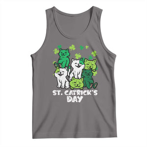 Cute St Catricks Day Tank Top St Patricks Cats Saint Pattys Cat Lover TS02 Deep Heather Print Your Wear