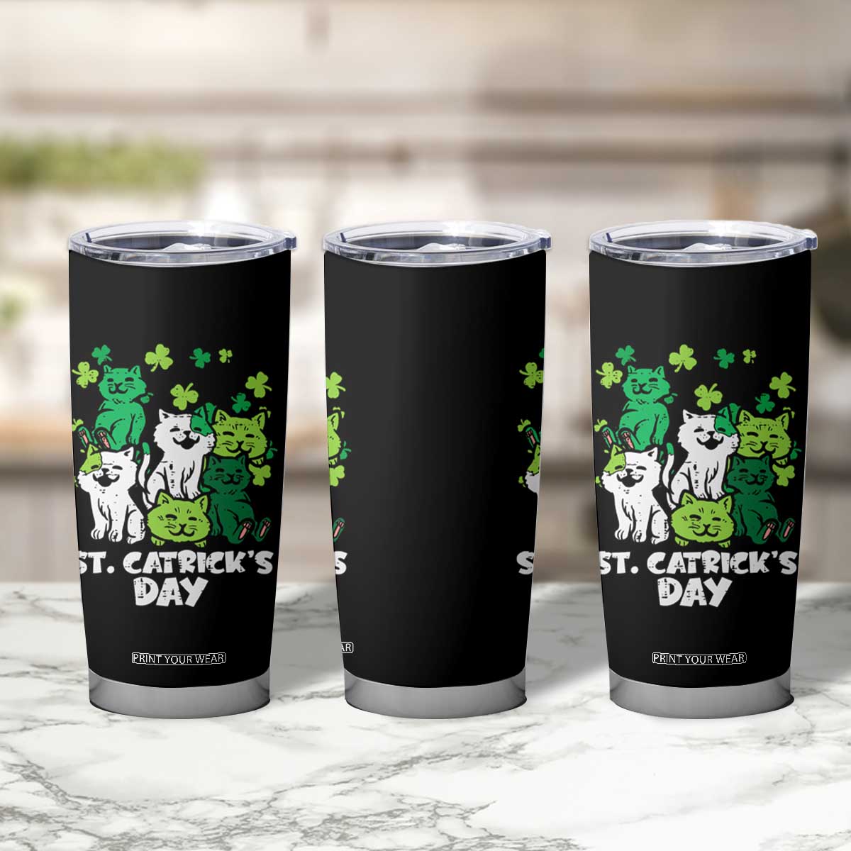 Cute St Catricks Day Tumbler Cup St Patricks Cats Saint Pattys Cat Lover TS02 Print Your Wear