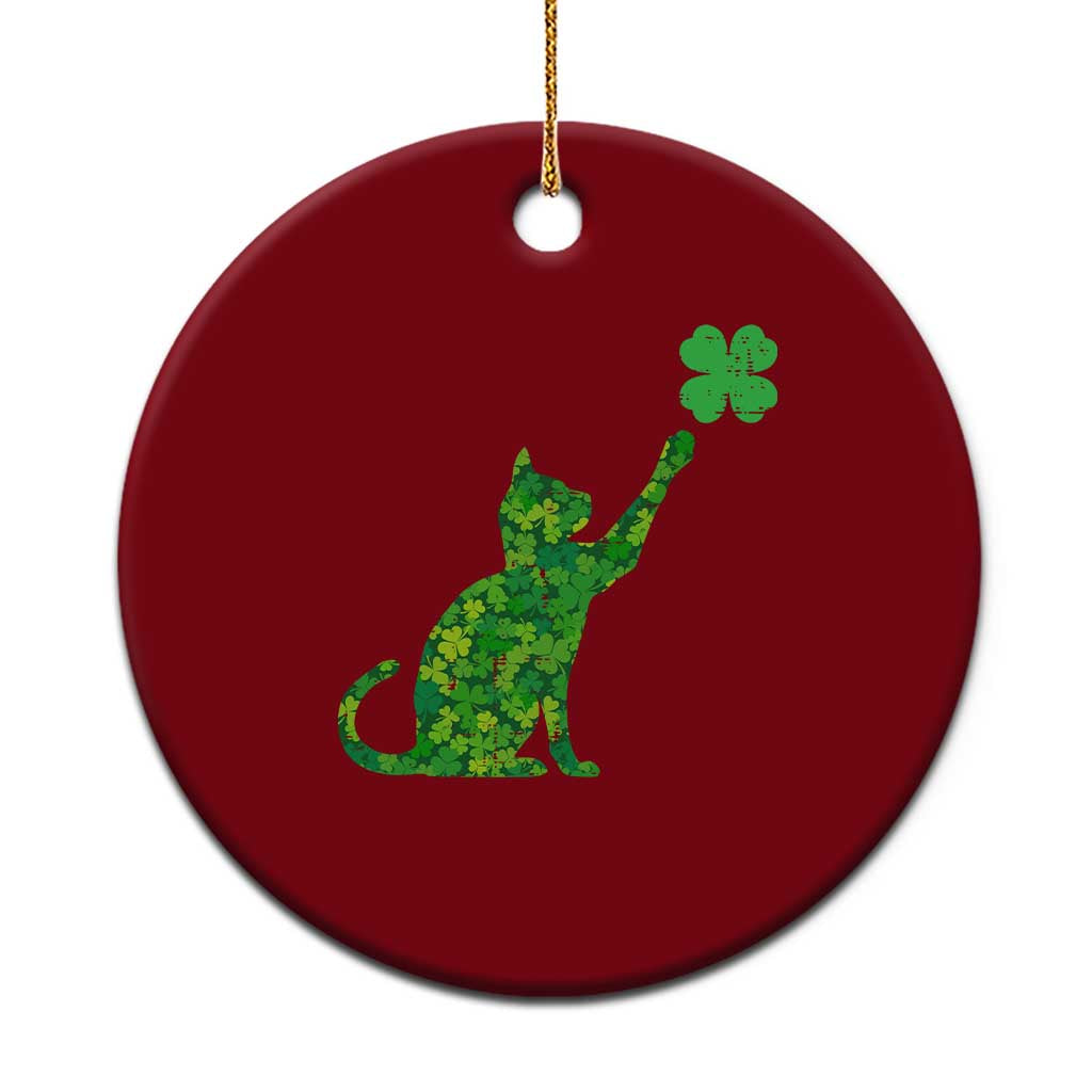 St Patricks Day Shamrock Cat Ceramic Ornament Saint Pattys Cats Lover TS02 1pc Red Print Your Wear