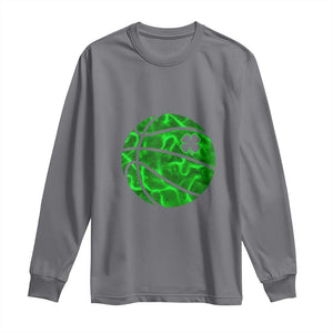 Lucky Shamrock Basketball Long Sleeve Shirt Clover Irish St Patrick's Day Sport Lover TS02 Charcoal Print Your Wear