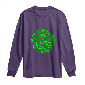 Lucky Shamrock Basketball Long Sleeve Shirt Clover Irish St Patrick's Day Sport Lover TS02 Purple Print Your Wear