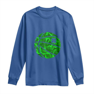 Lucky Shamrock Basketball Long Sleeve Shirt Clover Irish St Patrick's Day Sport Lover TS02 Royal Blue Print Your Wear