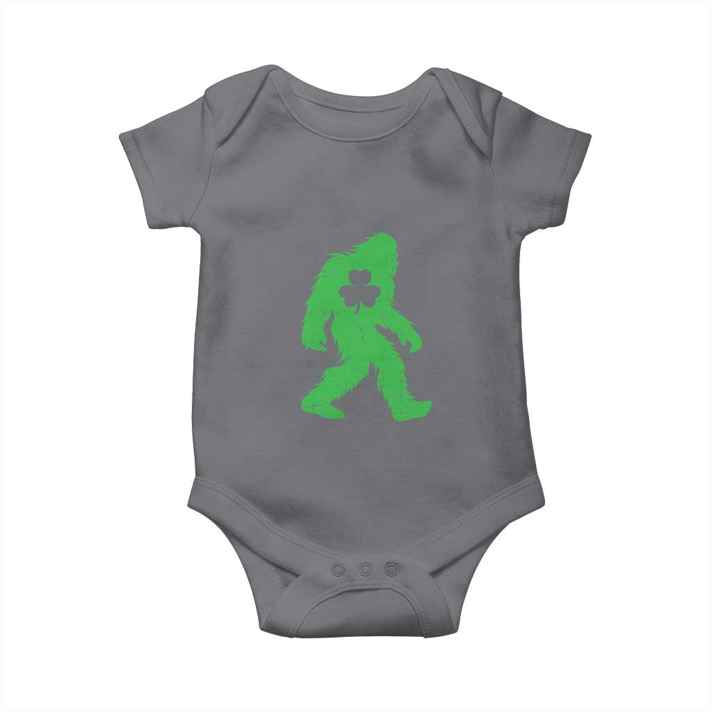 St Patricks Day Bigfoot Baby Onesie Sasquatch Lucky Shamrock TS02 Charcoal Print Your Wear