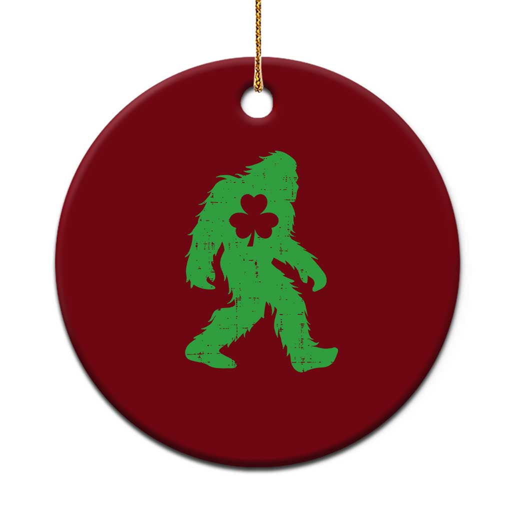 St Patricks Day Bigfoot Ceramic Ornament Sasquatch Lucky Shamrock TS02 1pc Red Print Your Wear