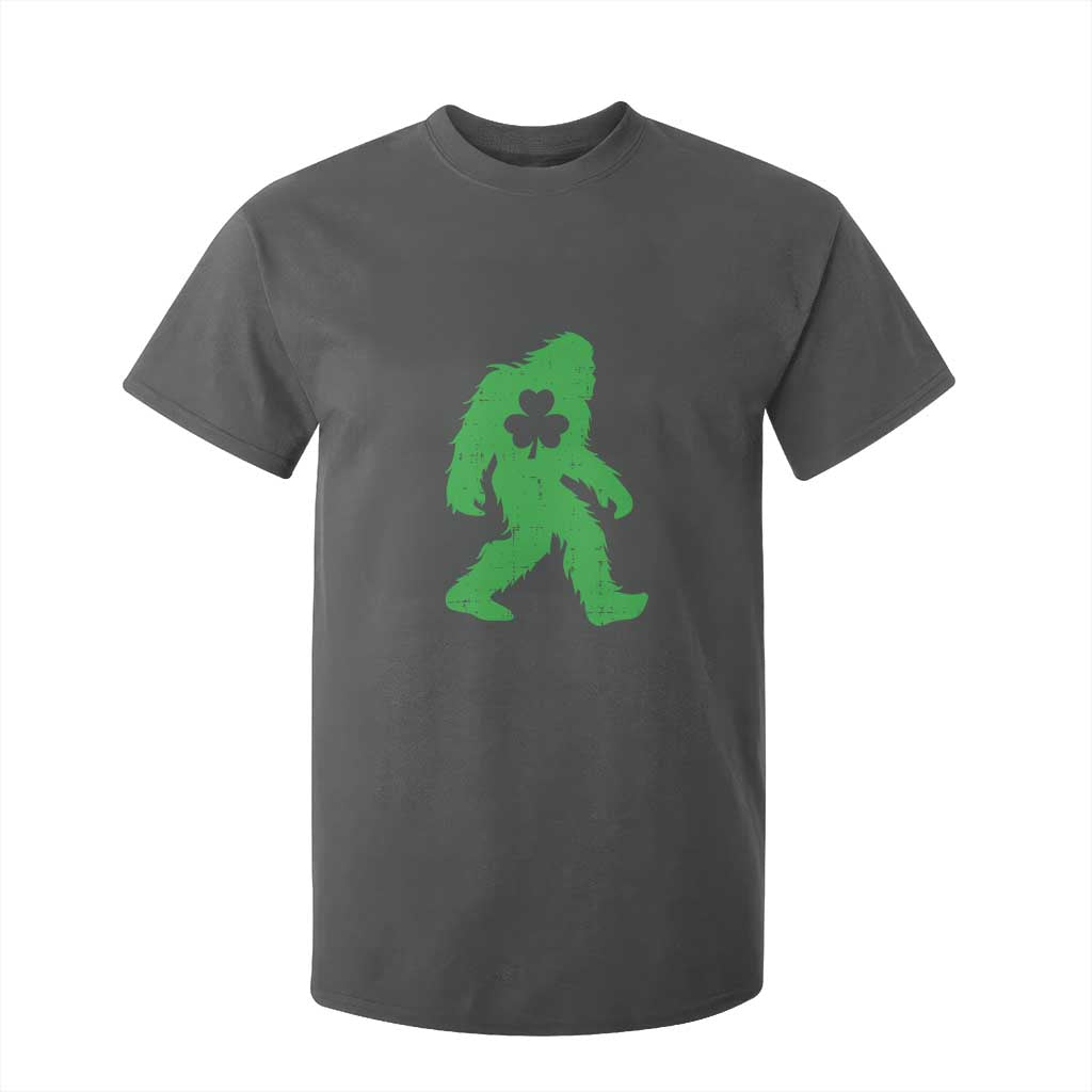 St Patricks Day Bigfoot T Shirt For Kid Sasquatch Lucky Shamrock TS02 Dark Heather Print Your Wear