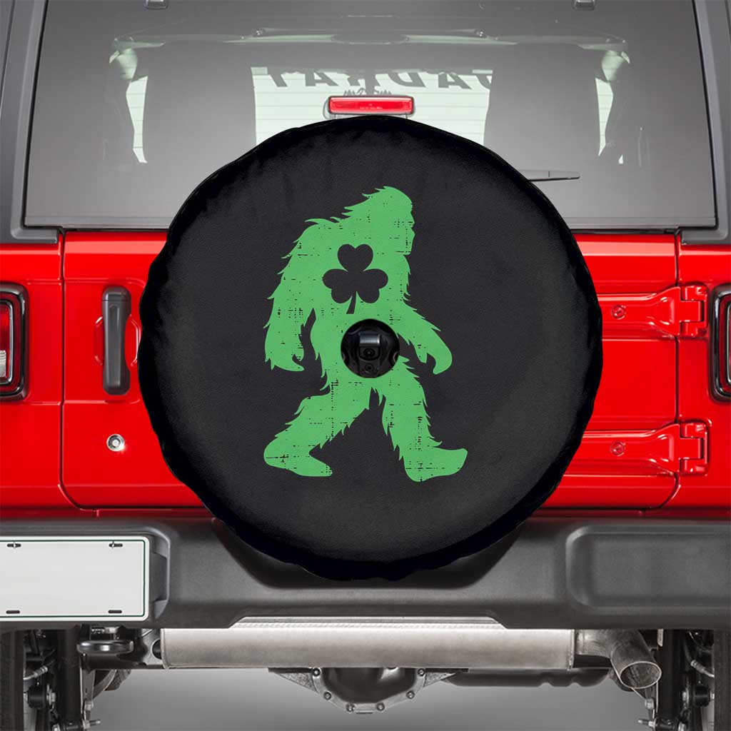 St Patricks Day Bigfoot Spare Tire Cover Sasquatch Lucky Shamrock TS02 Black Print Your Wear