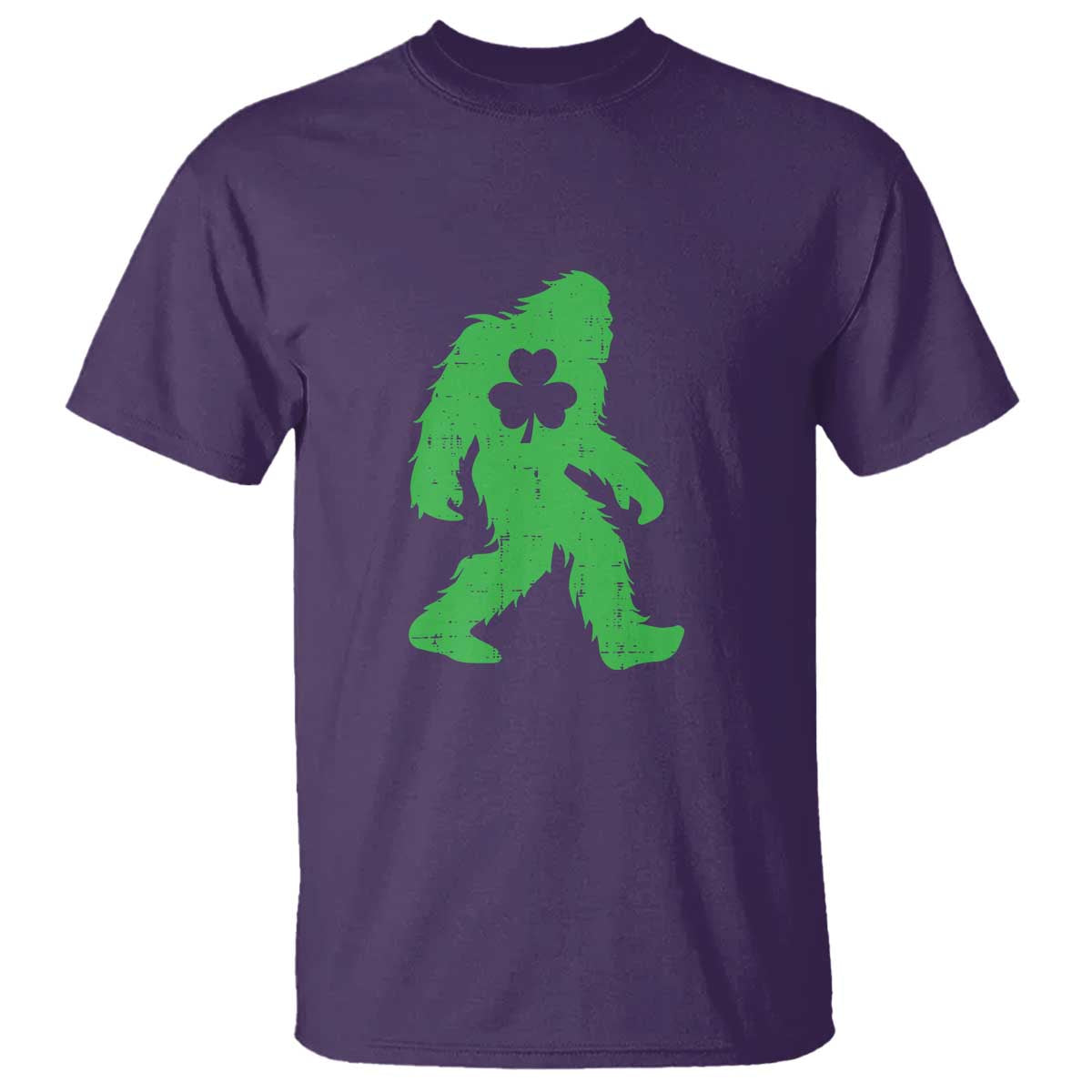 St Patricks Day Bigfoot T Shirt Sasquatch Lucky Shamrock TS02 Purple Print Your Wear