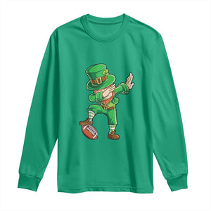 Dabbing Leprechaun Football Long Sleeve Shirt St Patricks Day Sports Lover TS02 Irish Green Print Your Wear