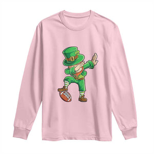 Dabbing Leprechaun Football Long Sleeve Shirt St Patricks Day Sports Lover TS02 Light Pink Print Your Wear