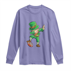 Dabbing Leprechaun Football Long Sleeve Shirt St Patricks Day Sports Lover TS02 Violet Print Your Wear