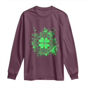 Celtic Knot Irish Shamrock Long Sleeve Shirt St Patricks Day TS02 Maroon Print Your Wear