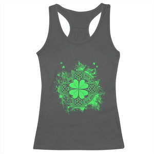 Celtic Knot Irish Shamrock Racerback Tank Top St Patricks Day TS02 Dark Heather Print Your Wear