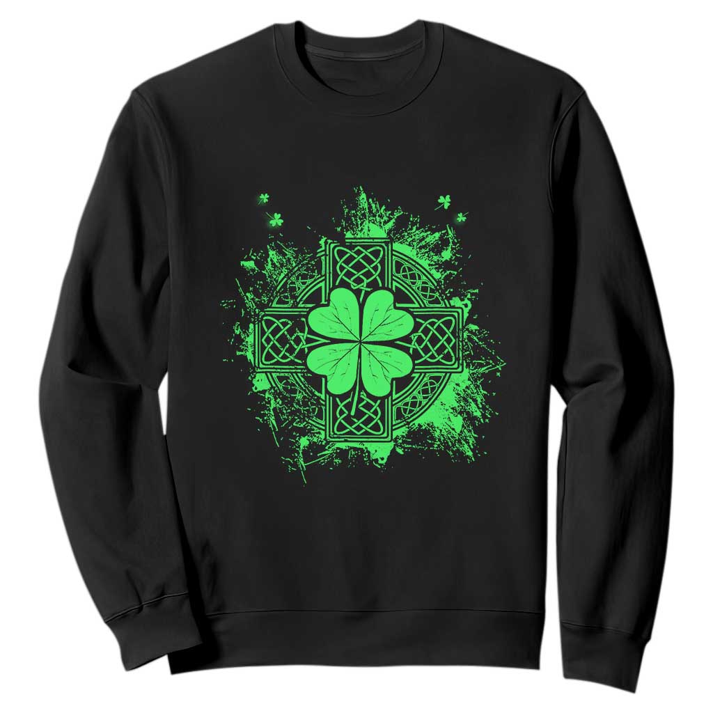 Celtic Knot Irish Shamrock Sweatshirt St Patricks Day TS02 Black Print Your Wear