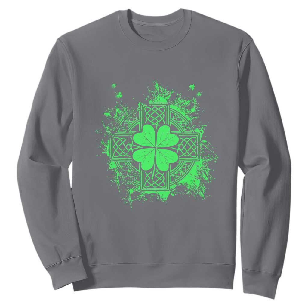 Celtic Knot Irish Shamrock Sweatshirt St Patricks Day TS02 Charcoal Print Your Wear