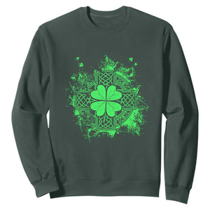 Celtic Knot Irish Shamrock Sweatshirt St Patricks Day TS02 Dark Forest Green Print Your Wear