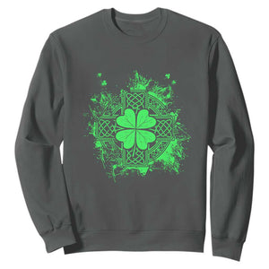 Celtic Knot Irish Shamrock Sweatshirt St Patricks Day TS02 Dark Heather Print Your Wear