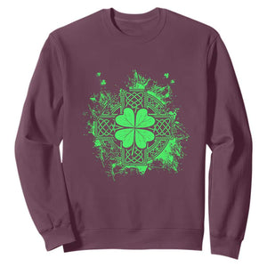 Celtic Knot Irish Shamrock Sweatshirt St Patricks Day TS02 Maroon Print Your Wear