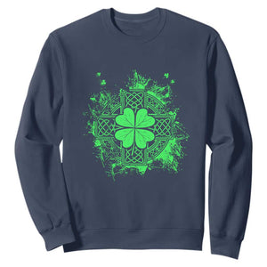 Celtic Knot Irish Shamrock Sweatshirt St Patricks Day TS02 Navy Print Your Wear
