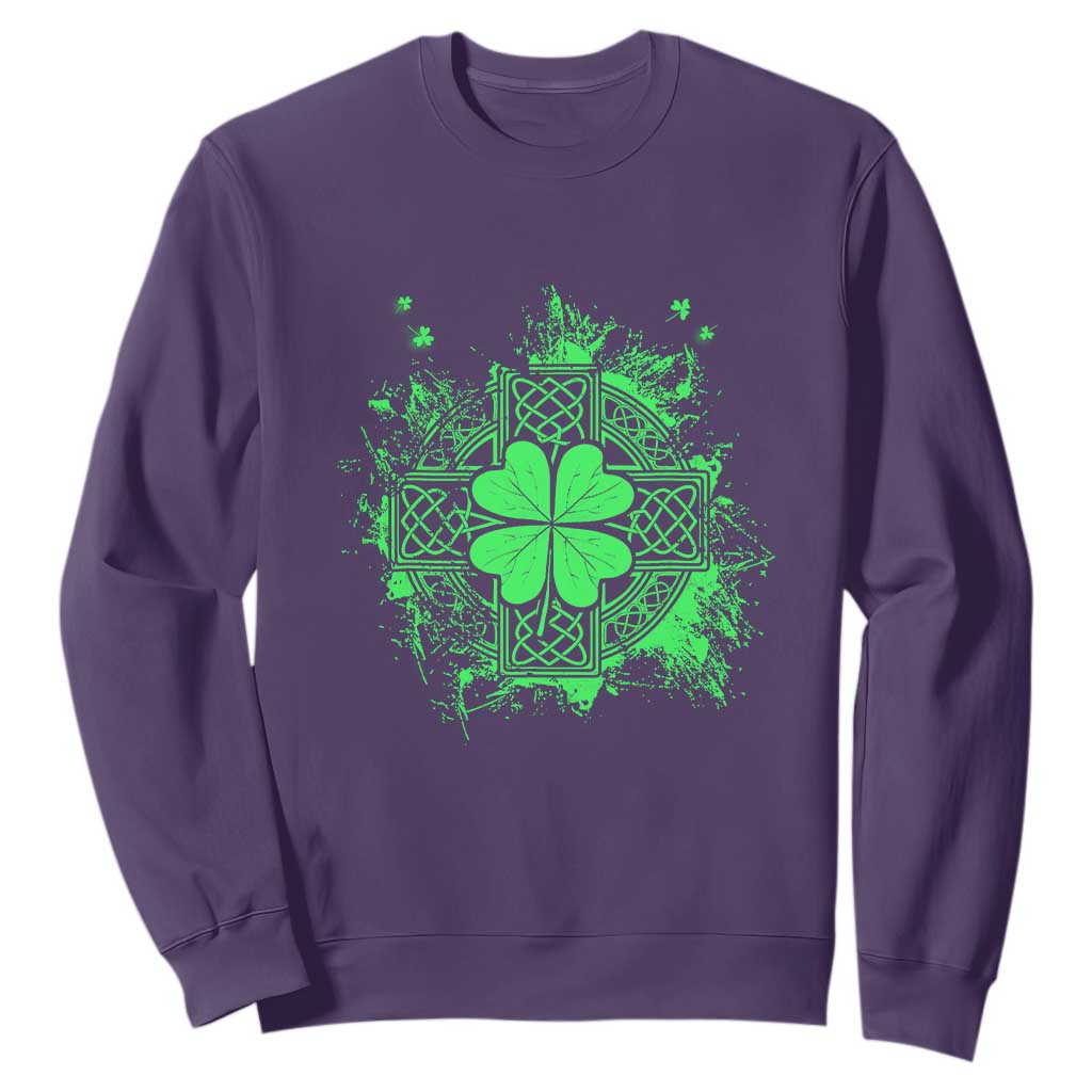 Celtic Knot Irish Shamrock Sweatshirt St Patricks Day TS02 Purple Print Your Wear
