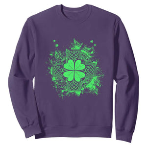 Celtic Knot Irish Shamrock Sweatshirt St Patricks Day TS02 Purple Print Your Wear