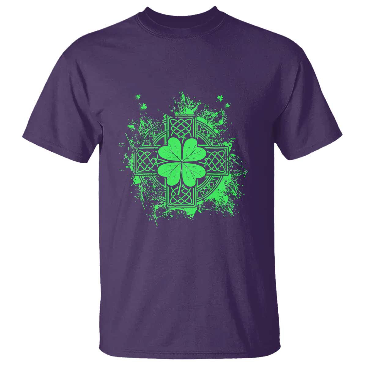 Celtic Knot Irish Shamrock T Shirt St Patricks Day TS02 Purple Print Your Wear