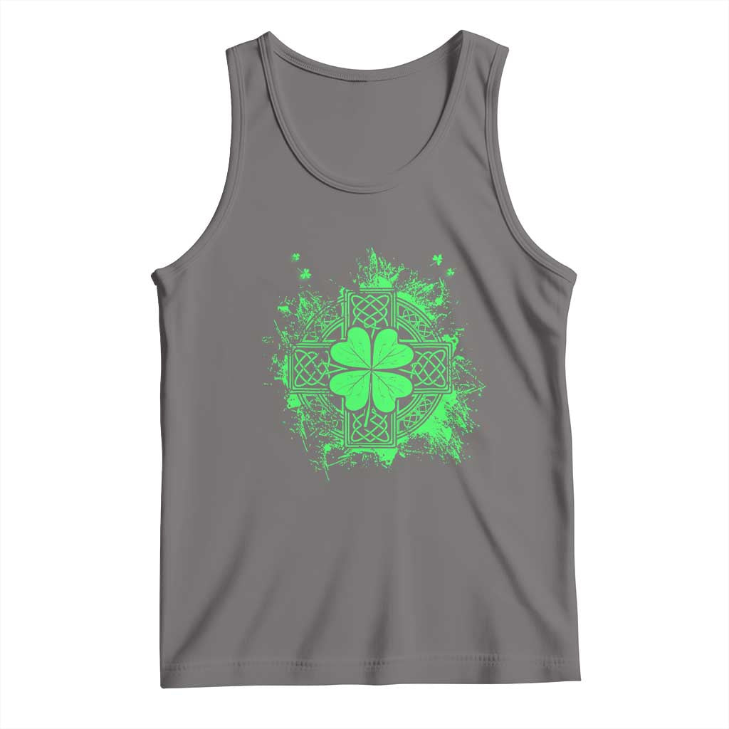 Celtic Knot Irish Shamrock Tank Top St Patricks Day TS02 Deep Heather Print Your Wear