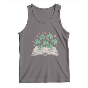 St Patricks Day Book Lover Tank Top Librarian Core Lucky Shamrocks TS02 Deep Heather Print Your Wear