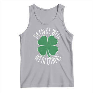 Funny St Patricks Day Drinking Tank Top Drinks Well With Others Drunk Beer Lucky Shamrock TS02 Athletic Heather Print Your Wear