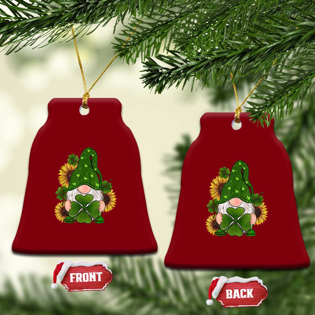 St Patrick's Day Cute Gnomes Ceramic Ornament Holding Shamrock Sunflower TS02 Print Your Wear