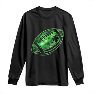 Lucky Shamrock Football Long Sleeve Shirt Irish Clover St Patricks Day Sport Lover TS02 Black Print Your Wear