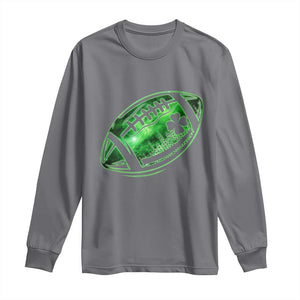 Lucky Shamrock Football Long Sleeve Shirt Irish Clover St Patricks Day Sport Lover TS02 Charcoal Print Your Wear